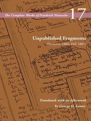 cover image of Unpublished Fragments (Summer 1886–Fall 1887)